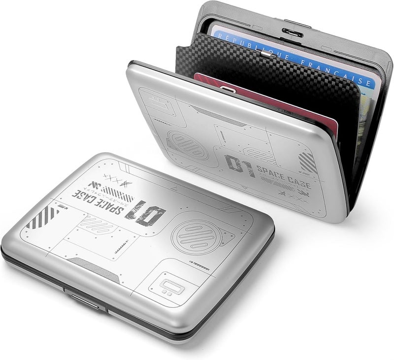 ÖGON -DESIGNS- Aluminum wallet, Large capacity with metal lock, RFID Protection against fraud and demagnetization, Smart Case OSLO Large model - Image 2